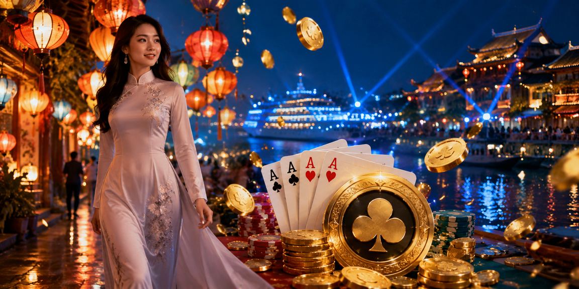 Chợ đêm Huế gợi bối cảnh đọc điều kiện tiền thưởng trò chơi thẻ
